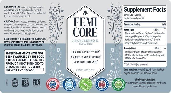 Femicore Ingredients